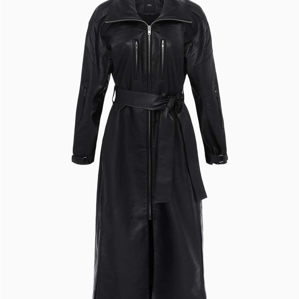 Women's Black Leather Jacket - Picture 10 of 11